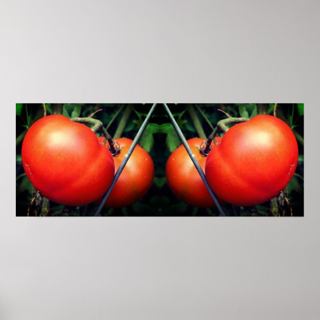 Red Garden Tomatis på Abstrakten Vine Spegel Poster (Framsidan)