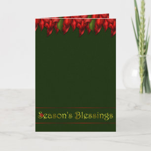 Red Garland Blessings Card Helgkort