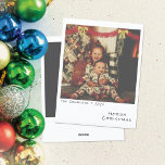 Red Garland Decor in Nostalgic Instant Photo Julkort<br><div class="desc">Nostalgic Yuletide Cheer i ett ögonblick ・ Illustrated Red jul Garland with faux glitter guld bows ・ Övertäcker ett foto med ett vintage-inspirerat filter ・ Handskriven stil-text som en bra-filtpenna ・ Kort storlekt närmare omedelbar foto för ett autentiskt utseende ・ Tillbaka designat för att imitera baksidan av ett ögonblicksfoto Ta...</div>
