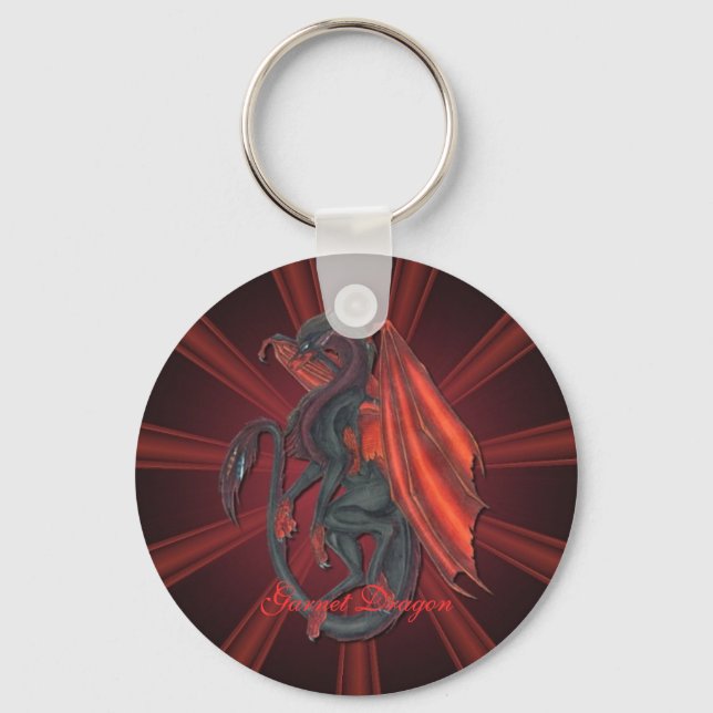 Red Garnet Dragon Nyckelring (Framsida)