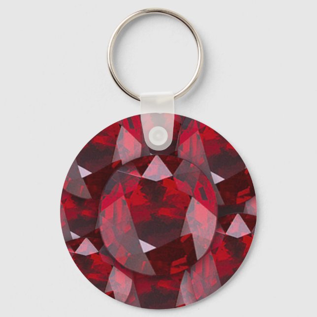 RED GARNET GEMS JANUARY BIRTHSTONE NYCKELRING (Framsida)