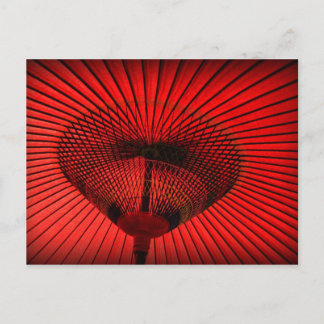 Red Geisha Parasol Vykort