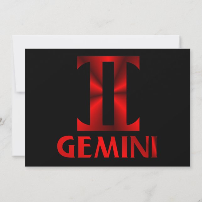 Red Gemini Horoscope Symbol Inbjudningar (Framsida)