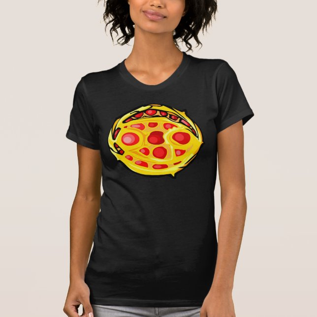 Red Gemstone Färgad Cancer Symbol T-shirt (Framsida)
