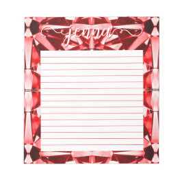 Red Gemstone Linted Personlig Anteckningsblock