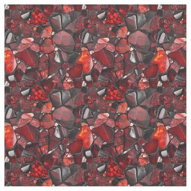 Red Gemstone Tyg (Närbild)