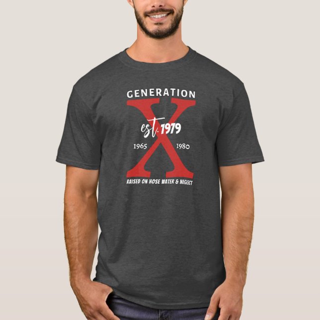 Red Generation X anpassar ditt år T Shirt (Framsida)