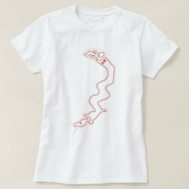 Red Geoglyphs Nazca Linjer Ancient Utomjordingars  T Shirt (Design framsida)