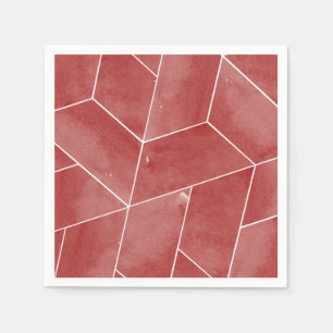 Red Geometric Gala Napkins Pappersservett