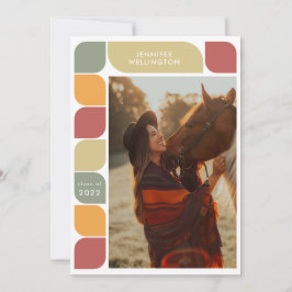 Red Geometric Retro Ram Photo 2022 Studenten Meddelande