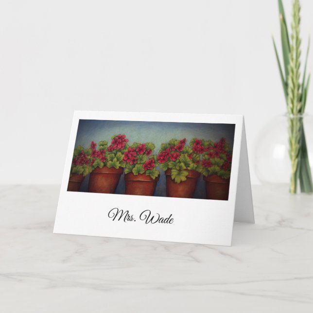 Red Geraniums Kort (Framsida)
