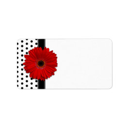 Red Gerbera Daisy Bröllop Blank Adressetiketter