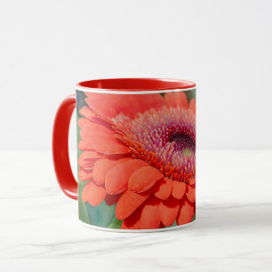 Red Gerbera Daisy Flower Art Mugg Kopp