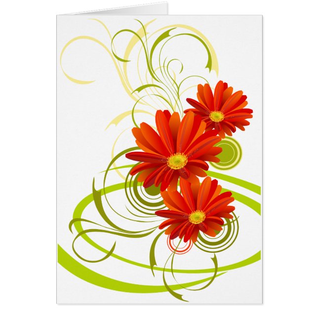 Red Gerbera Daisy Hälsningskort (Framsidan)