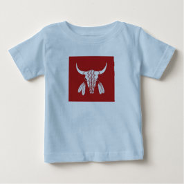 Red Ghost Dance Buffalo baby blue T-shirt