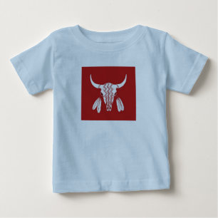 Red Ghost Dance Buffalo baby blue T-shirt