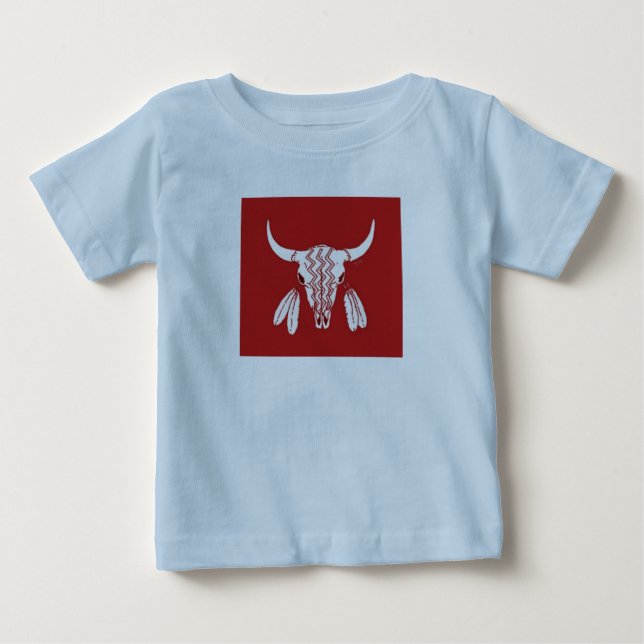 Red Ghost Dance Buffalo baby blue T-shirt (Framsida)