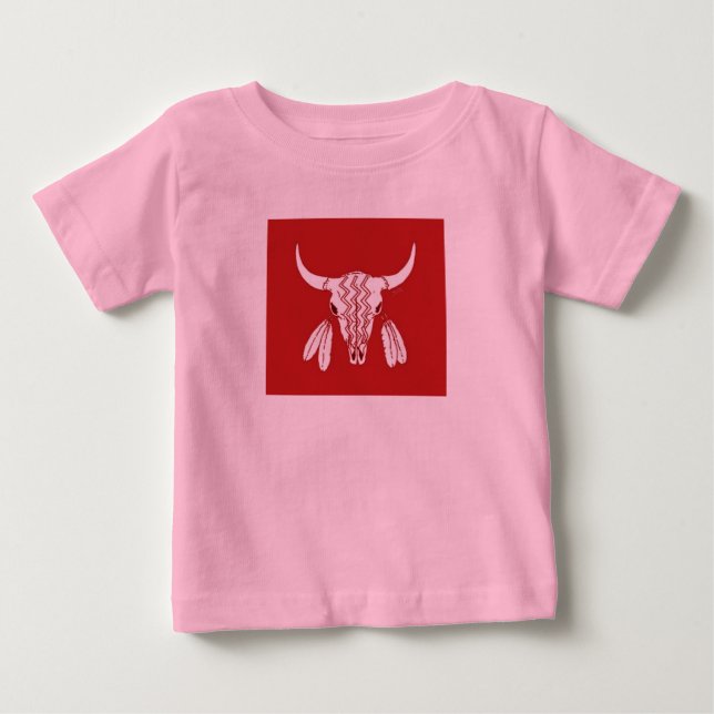 Red Ghost Dance Buffalo baby rosa T-shirt (Framsida)