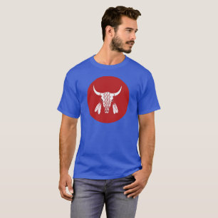 Red Ghost Dance Buffalo blue t-shirt Circle