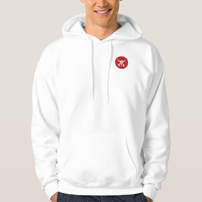 Red Ghost Dance Buffalo Cirka manar white hoodie (Framsida)
