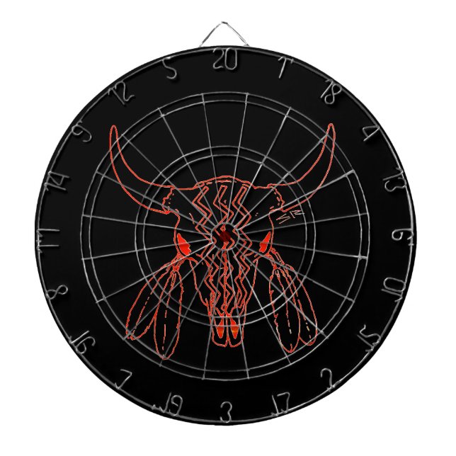 Red Ghost Dance Buffalo line black dartboard Darttavla (Framsidan)