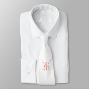Red Ghost Dance Buffalo line white necktie Slips