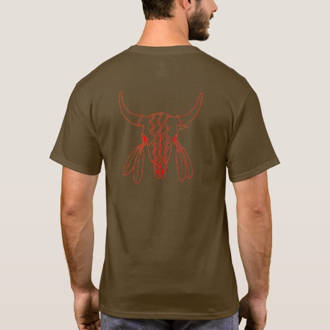 Red Ghost Dance Buffalo linjebrun t-shirt back (Baksida)