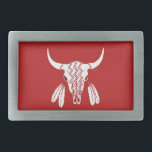 Red Ghost Dance Buffalo rect silver bälte buckle<br><div class="desc">Röda Ghost Dance Buffalo bälte-bockles är för infödda amerikaner,  cowboybor,  västerlänningar,  de som är intresserade av Västern eller Gammala västern,  historiebojor,  de som är intresserade av schampaniska ritualer,  djurskallsamlare och de som beundrar den amerikanska buffelns anda. Red Ghost Dance Buffalo är Steamy Raimon original art.</div>