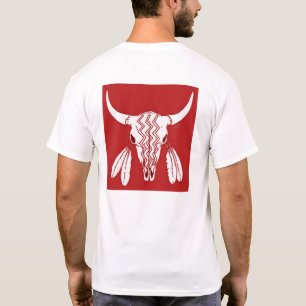 Red Ghost Dance Buffalo white t-shirt back