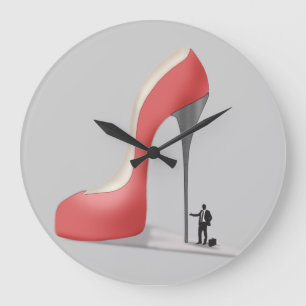 Red Giant Business Stiletto Tecknad Stor Klocka