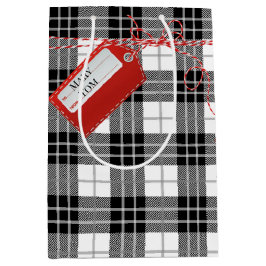 Red Gift Märkre på Tartan Play Medium Gift Bag