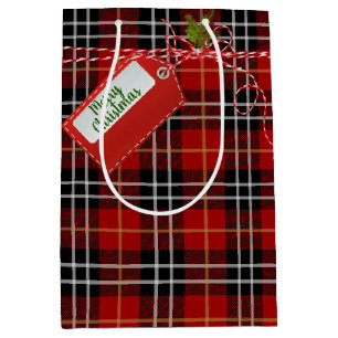 Red Gift Märkre på Tartan Play Medium Gift Bag
