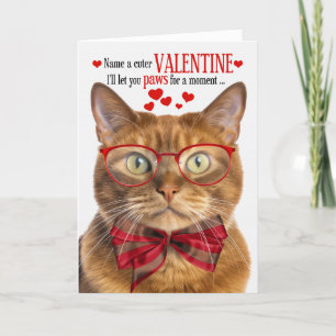 Red Ginger Cat Valentine med Kattdjur Humor Helgkort