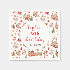 Red Gingerbread House Birthday Party Pappersservett