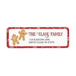 Red Gingerbröd Cookie Helgdag Adress Return Returadress Etikett
