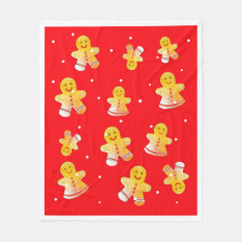 Red Gingerbröd Fleece Blanket