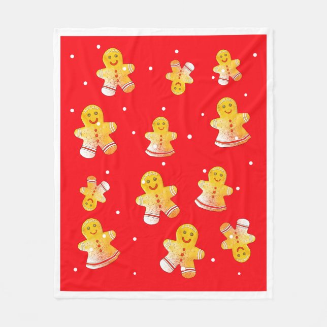 Red Gingerbröd Fleece Blanket (Framsidan)