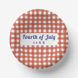 Red Gingham 4:e juli Red White och Blue