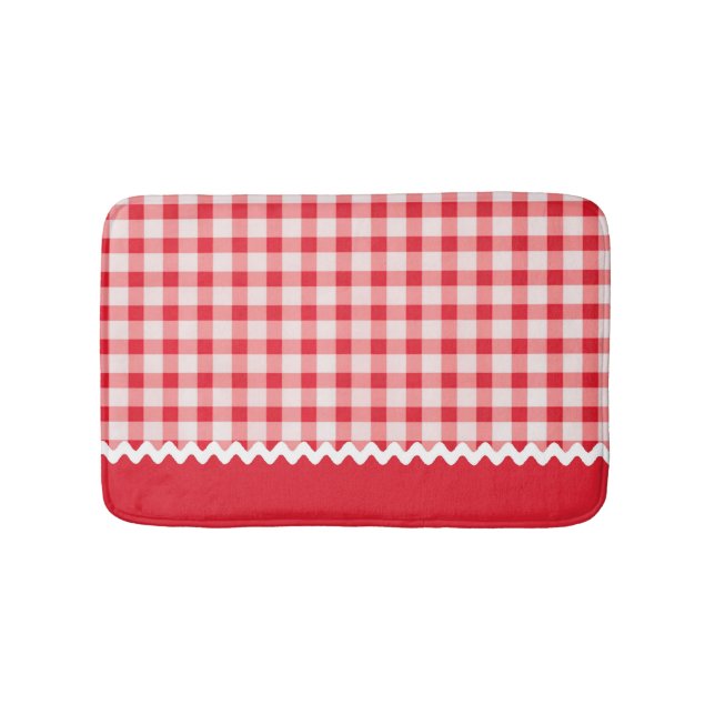 Red Gingham Bath Mat Badrumsmatta (Framsidan)