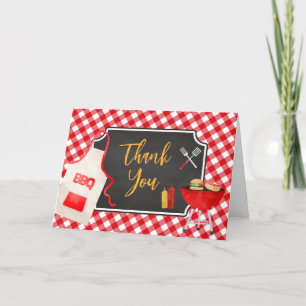 Red Gingham BBQ Baby Shower - tackkort