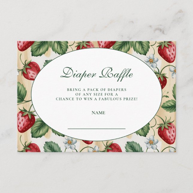 Red Gingham Berry Diapper Raffle Tilläggskort (Framsida)