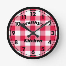 Red Gingham Black Retro Namn