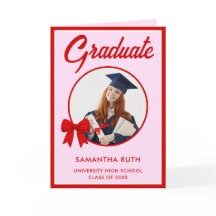 Red Gingham Bow Photo Graduation 