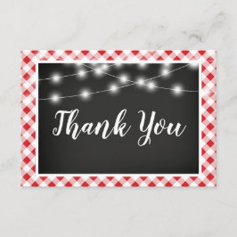 Red Gingham Chalkboard Ljus Shower Tack Kort