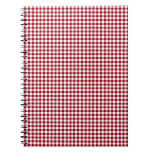 Red Gingham Checkered Play Mönster Anteckningsbok