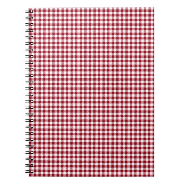 Red Gingham Checkered Play Mönster Anteckningsbok (Framsidan)