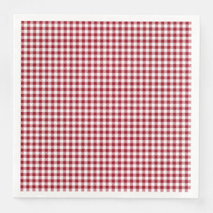 Red Gingham Checkered Play Mönster Pappersservett