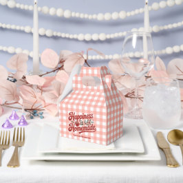 Red Gingham "Happiness is Homemade" Helgdag Treat Presentaskar