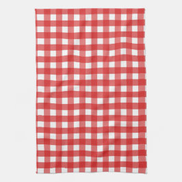 Red gingham kökshandduk
