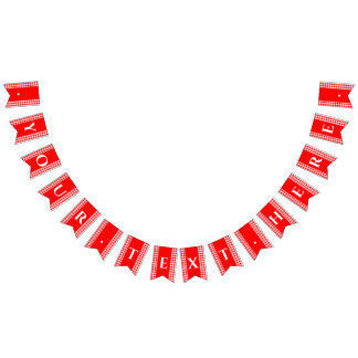 Red Gingham Monogram Picnic Bunting Banner Vimplar
